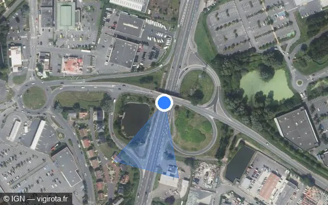 Vue satellite de l'emplacement du radar fixe à Ballainvilliers sur Avenue de la Division Leclerc / N 20