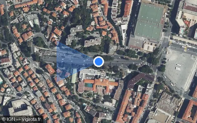 Vue satellite de l'emplacement du radar fixe à Nice sur Voie Pierre Mathis
