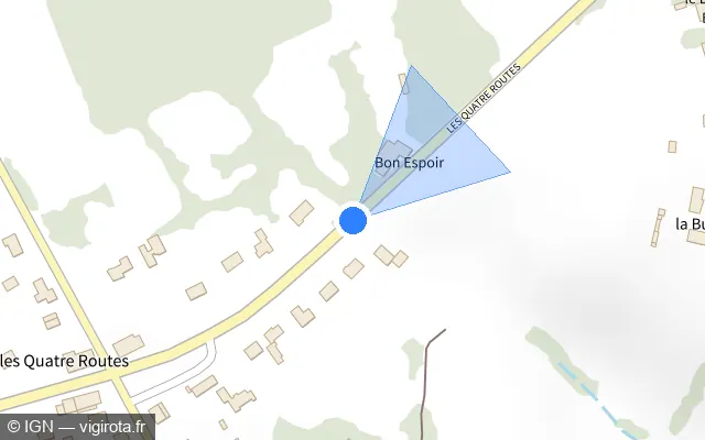 Vue plan de l'emplacement du radar fixe à Monterfil sur D 35