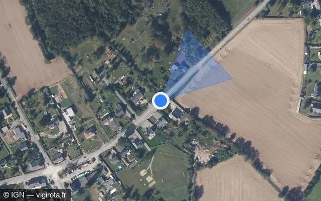 Vue satellite de l'emplacement du radar fixe à Monterfil sur D 35