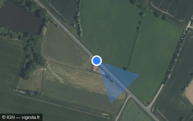 Vue satellite de l'emplacement du radar fixe à Coron sur Route de Chemillé / D 756