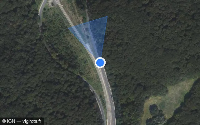 Vue satellite de l'emplacement du radar fixe à Viroflay sur Avenue de Harlow / D 53