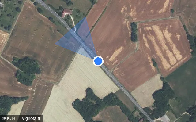 Vue satellite de l'emplacement du radar fixe à Livers-Cazelles sur Route d’Albi / D 600