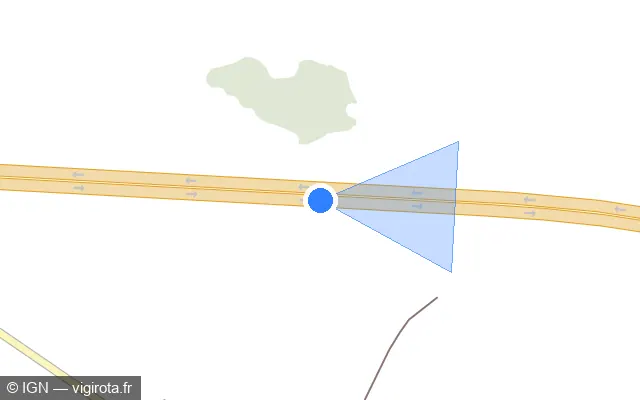 Vue plan de l'emplacement du radar fixe à Parville sur N 1013 / Déviation de Parville