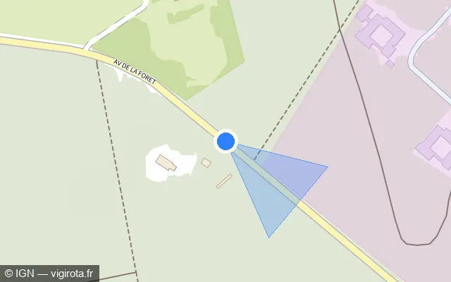 Vue plan de l'emplacement du radar fixe à Châteauroux sur Avenue de la Forêt / D 67