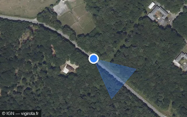 Vue satellite de l'emplacement du radar fixe à Châteauroux sur Avenue de la Forêt / D 67