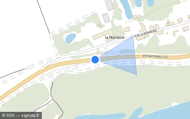 Vue plan de l'emplacement du radar fixe à Monteaux sur D 952