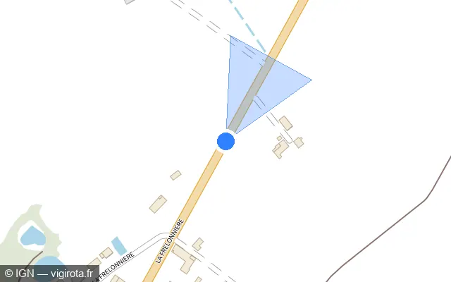 Vue plan de l'emplacement du radar fixe à Sambin sur Rue de la Fontaine Saint-Urbain / D 764