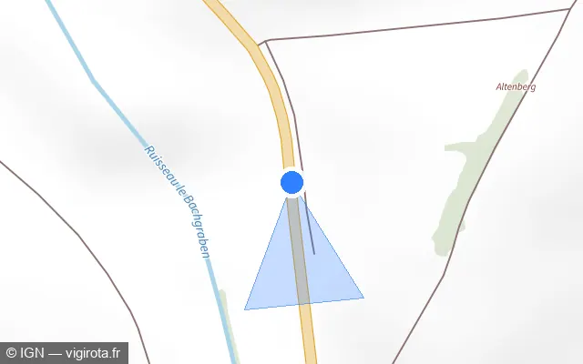 Vue plan de l'emplacement du radar fixe à Lixhausen sur D 7