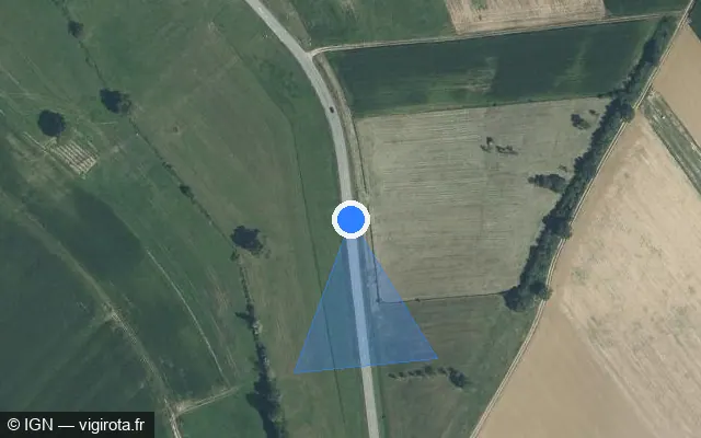 Vue satellite de l'emplacement du radar fixe à Lixhausen sur D 7