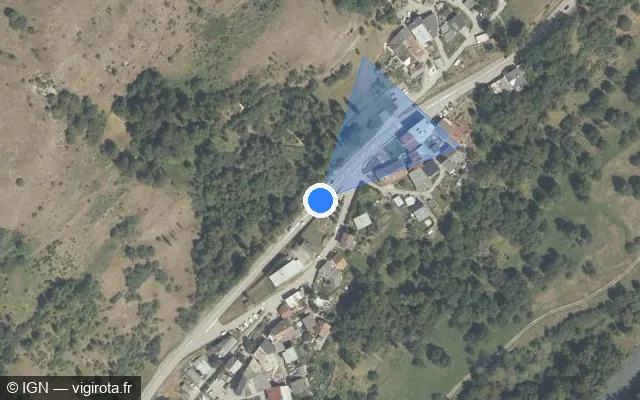 Vue satellite de l'emplacement du radar fixe à Landry sur N 90