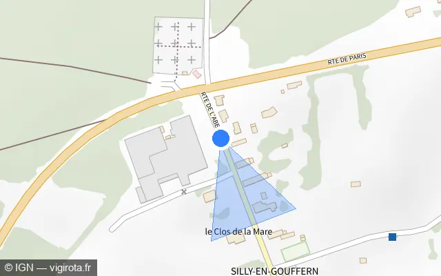Vue plan de l'emplacement du radar fixe à Sai sur Route de l'Abbaye / D 729