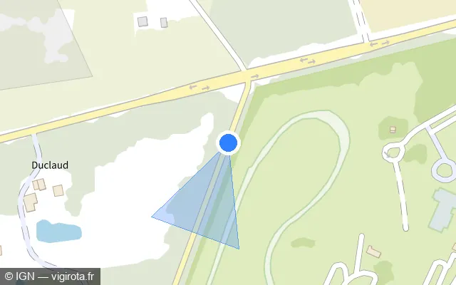 Vue plan de l'emplacement du radar fixe à Mérignac sur Avenue de Bellevue
