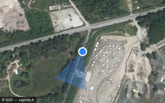 Vue satellite de l'emplacement du radar fixe à Mérignac sur Avenue de Bellevue