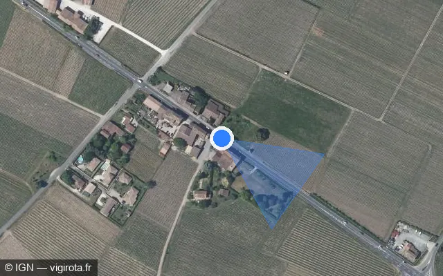 Vue satellite de l'emplacement du radar fixe à Saint-Émilion sur Route de Castillon / D 670
