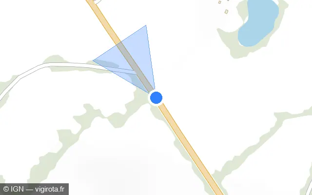 Vue plan de l'emplacement du radar fixe à Cerizay sur D 744
