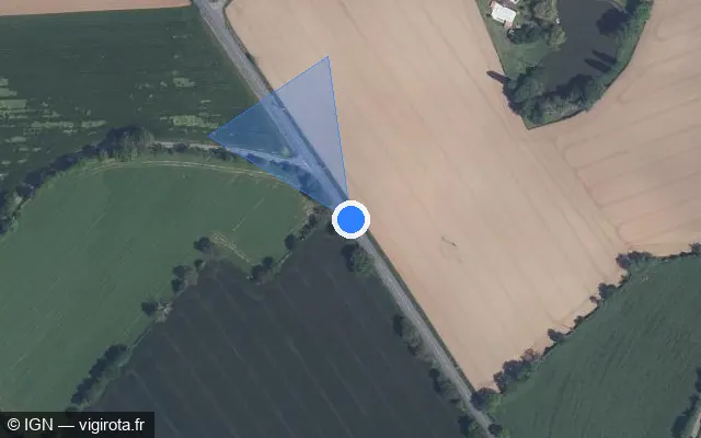 Vue satellite de l'emplacement du radar fixe à Cerizay sur D 744