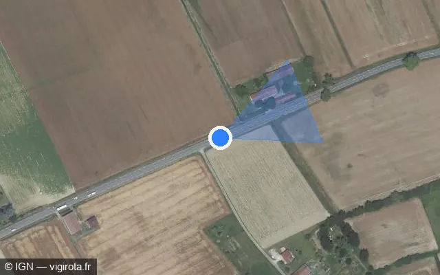 Vue satellite de l'emplacement du radar fixe à Lizac sur Route de Moissac / D 927
