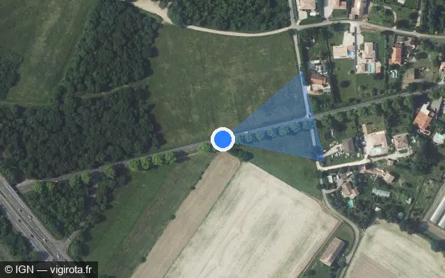 Vue satellite de l'emplacement du radar fixe à Saint-Porquier sur Route de Montauban / D 958