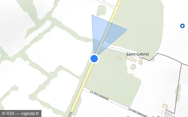 Vue plan de l'emplacement du radar fixe à Vairé sur D 32
