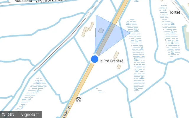 Vue plan de l'emplacement du radar fixe à Saint-Gervais sur D 758