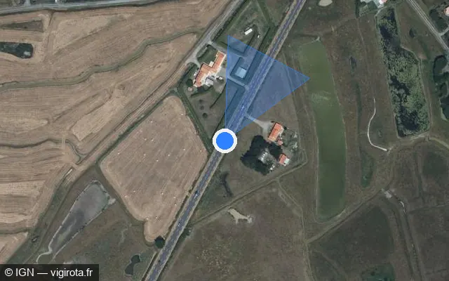 Vue satellite de l'emplacement du radar fixe à Saint-Gervais sur D 758