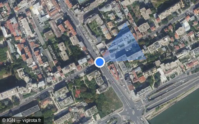 Vue satellite de l'emplacement du radar fixe à Courbevoie sur Boulevard Saint-Denis / D 9