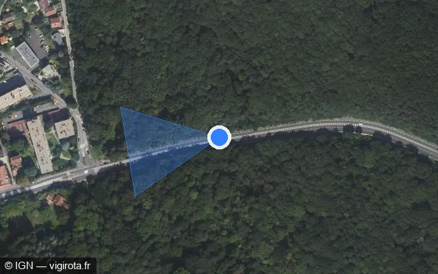 Vue satellite de l'emplacement du radar fixe à Chaville sur Route du Pavé des Gardes / D 181