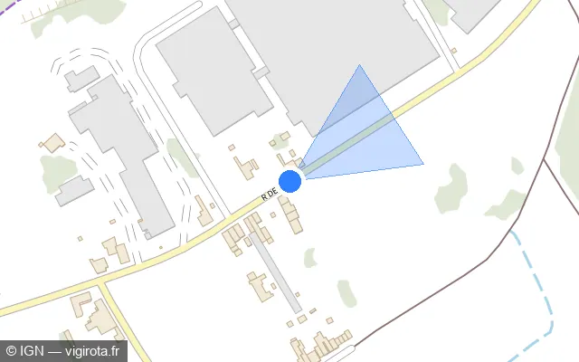 Vue plan de l'emplacement du radar fixe à Halluin sur Rue de la Lys / M 945