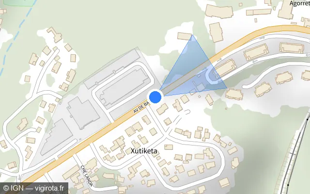 Vue plan de l'emplacement du radar fixe à Bidart sur Avenue de Bayonne / D 810