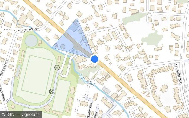 Vue plan de l'emplacement du radar fixe à Six-Fours-les-Plages sur Avenue de la Mer / D 559