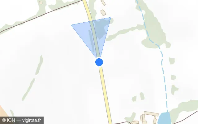 Vue plan de l'emplacement du radar fixe à Landéhen sur D 14