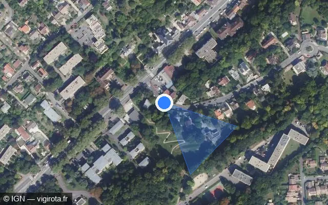 Vue satellite de l'emplacement du radar fixe à Le Port-Marly sur Rue de Bellevue
