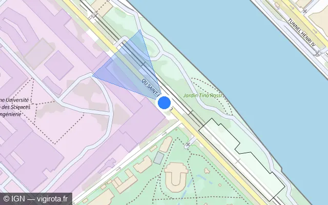 Vue plan de l'emplacement du radar fixe à Paris sur Quai Saint-Bernard