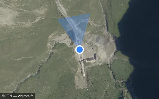 Vue satellite de l'emplacement du radar fixe à Aragnouet sur Route d'Espagne / D 173