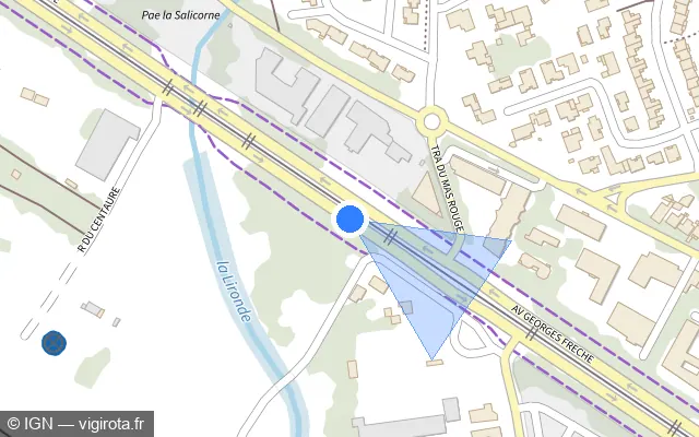 Vue plan de l'emplacement du radar fixe à Lattes sur Avenue Georges Frêche