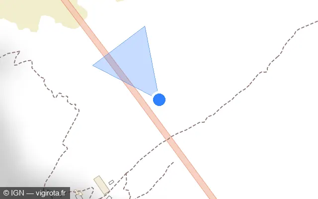 Vue plan de l'emplacement du radar fixe à Les Houches sur N 205 / E 25 / Tunnel du Mont Blanc