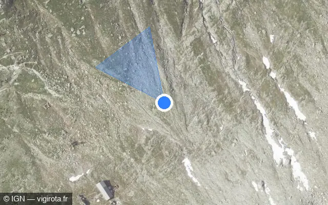 Vue satellite de l'emplacement du radar fixe à Les Houches sur N 205 / E 25 / Tunnel du Mont Blanc
