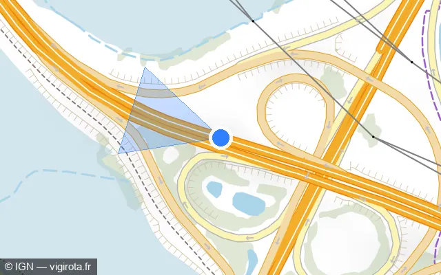 Vue plan de l'emplacement du radar fixe à Bouguenais sur N 844 / E 03 / Périphérique Intérieur