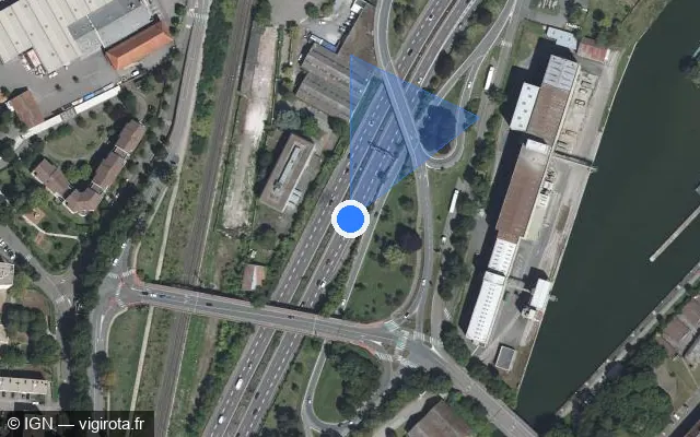 Vue satellite de l'emplacement du radar fixe à Le Ban-Saint-Martin sur A 31 / E 21 / E 23 / Autoroute de Lorraine-Bourgogne