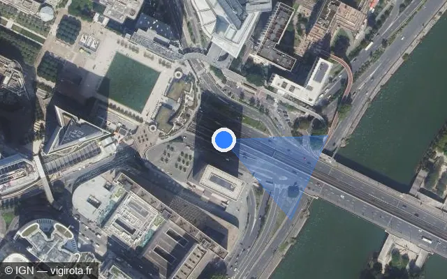 Vue satellite de l'emplacement du radar fixe à Neuilly-sur-Seine sur N 1014