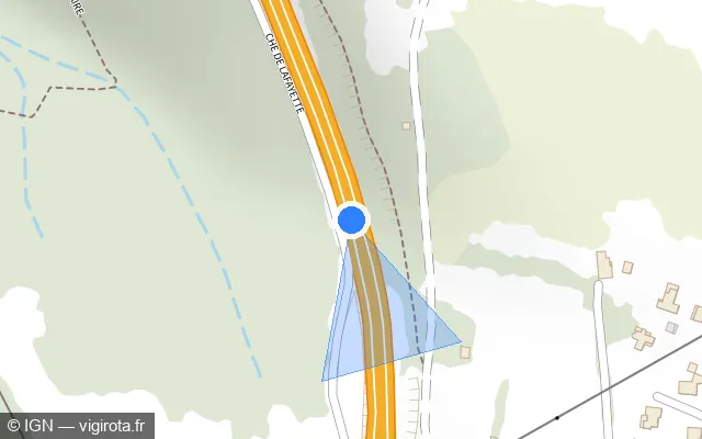 Vue plan de l'emplacement du radar discriminant à Saint-Ferréol-d'Auroure sur N 88