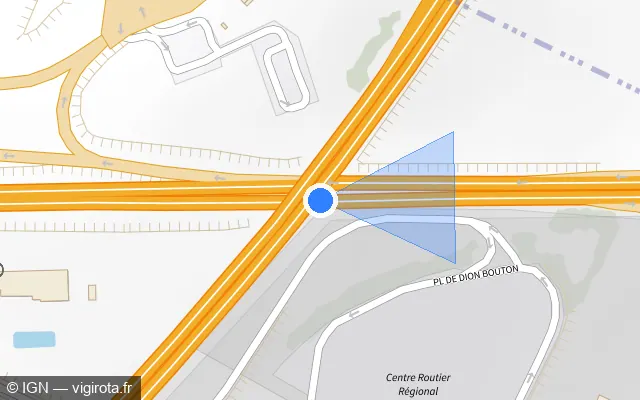 Vue plan de l'emplacement du radar discriminant à Buxerolles sur N 147 / E 62
