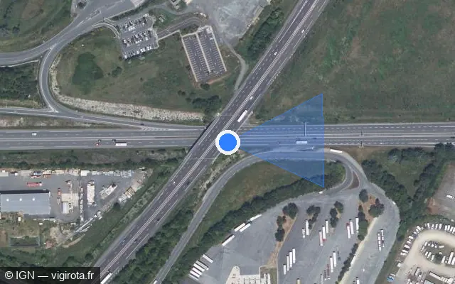 Vue satellite de l'emplacement du radar discriminant à Buxerolles sur N 147 / E 62