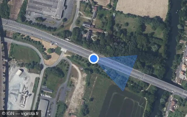 Vue satellite de l'emplacement du radar discriminant à Buxerolles sur N 147 / E 62