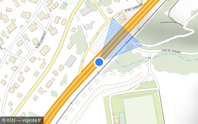 Vue plan de l'emplacement du radar discriminant à Saint-Nabord sur N 57 / E 23