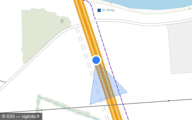Vue plan de l'emplacement du radar discriminant à La Riche sur M 37 / Rocade M 37