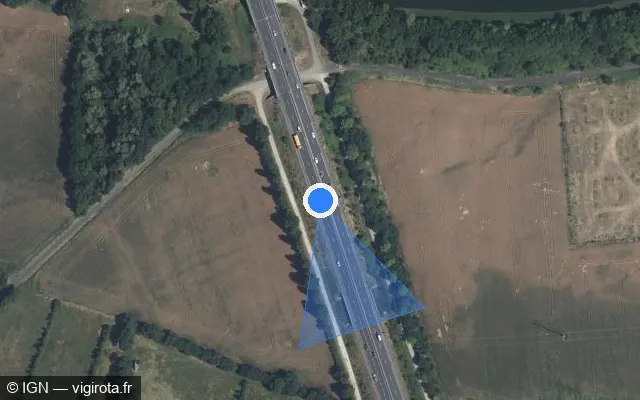 Vue satellite de l'emplacement du radar discriminant à La Riche sur M 37 / Rocade M 37