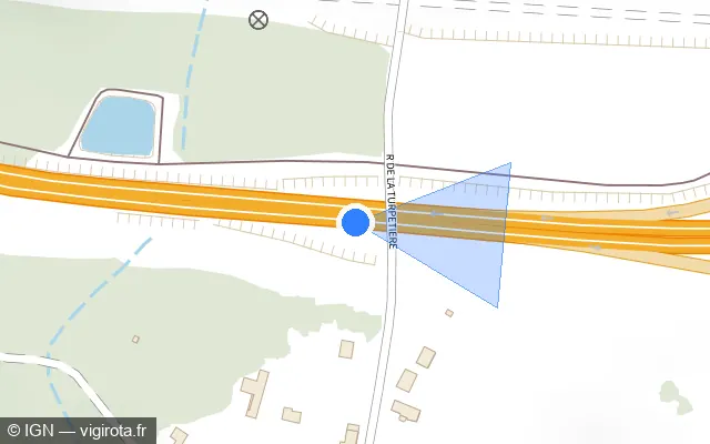 Vue plan de l'emplacement du radar discriminant à Chambray-lès-Tours sur M 37 / Rocade M 37