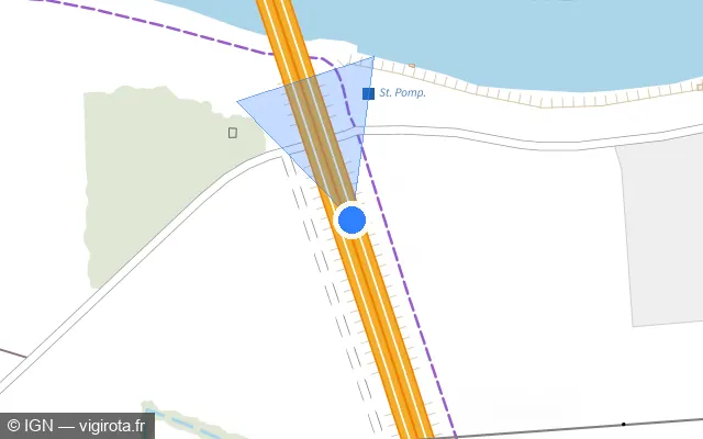 Vue plan de l'emplacement du radar discriminant à La Riche sur M 37 / Rocade M 37